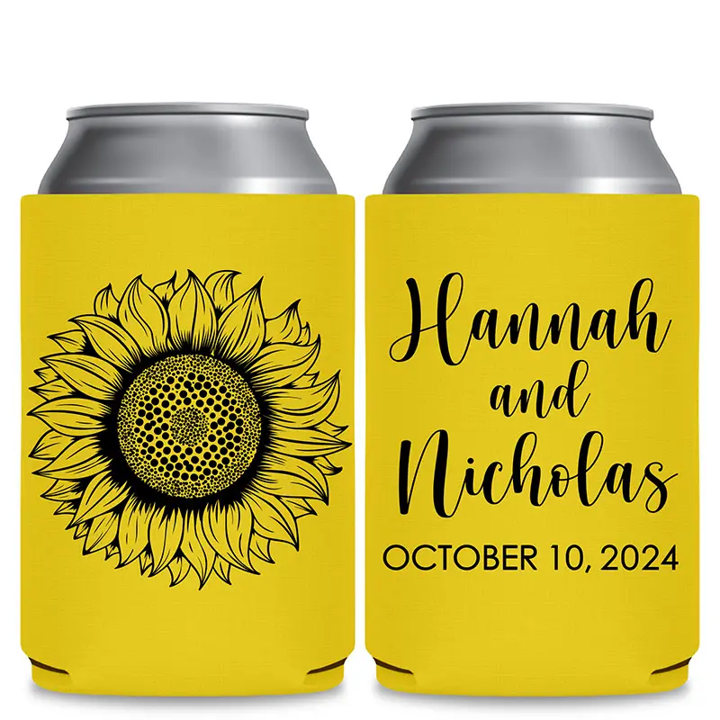Sunflower Wedding Koozies